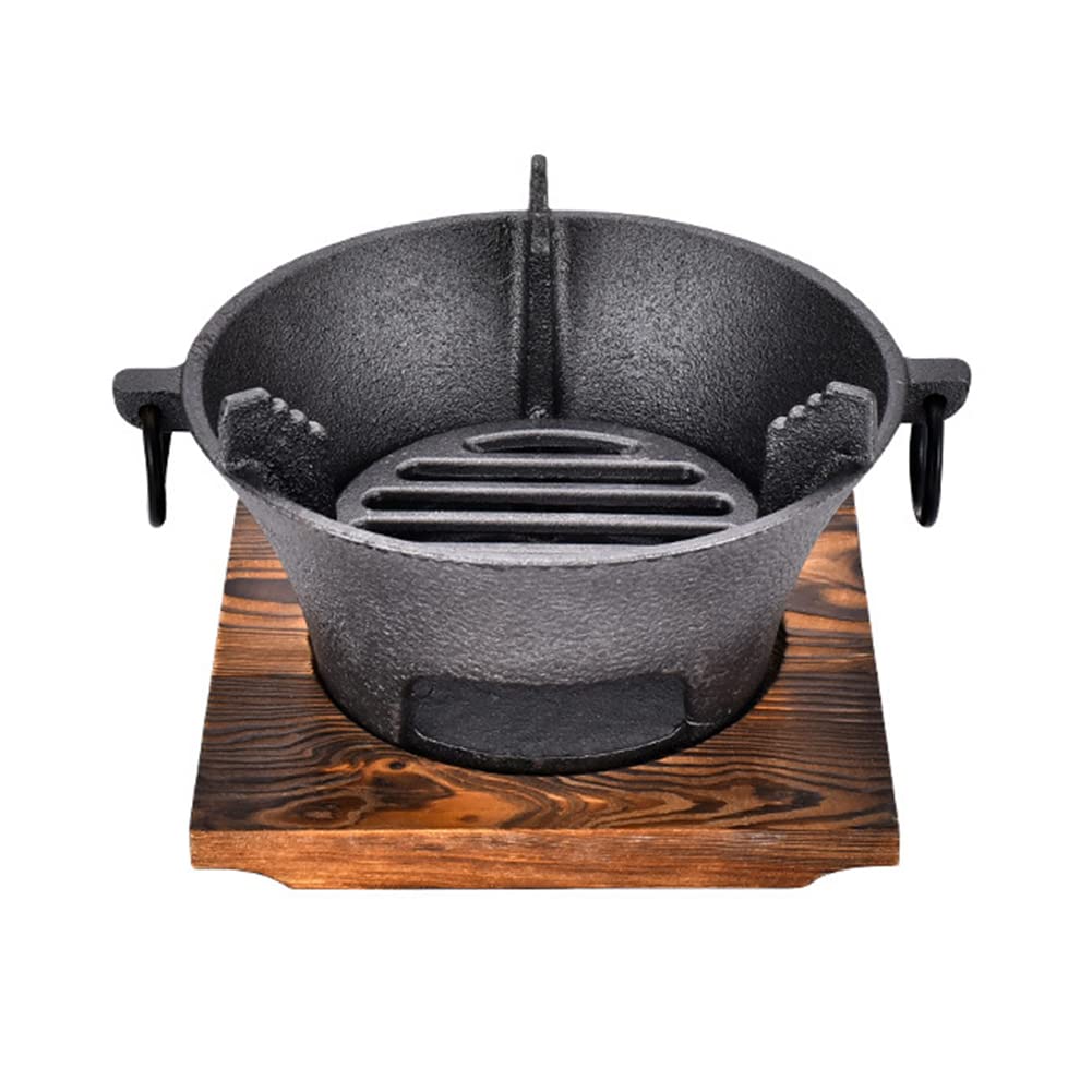 Carbon Ofen, 19.5cm*11.5cm Gusseisen Holzkohleherd, Herdplatte mit 1 Clip und 2 Tassen, Grillrost Gr