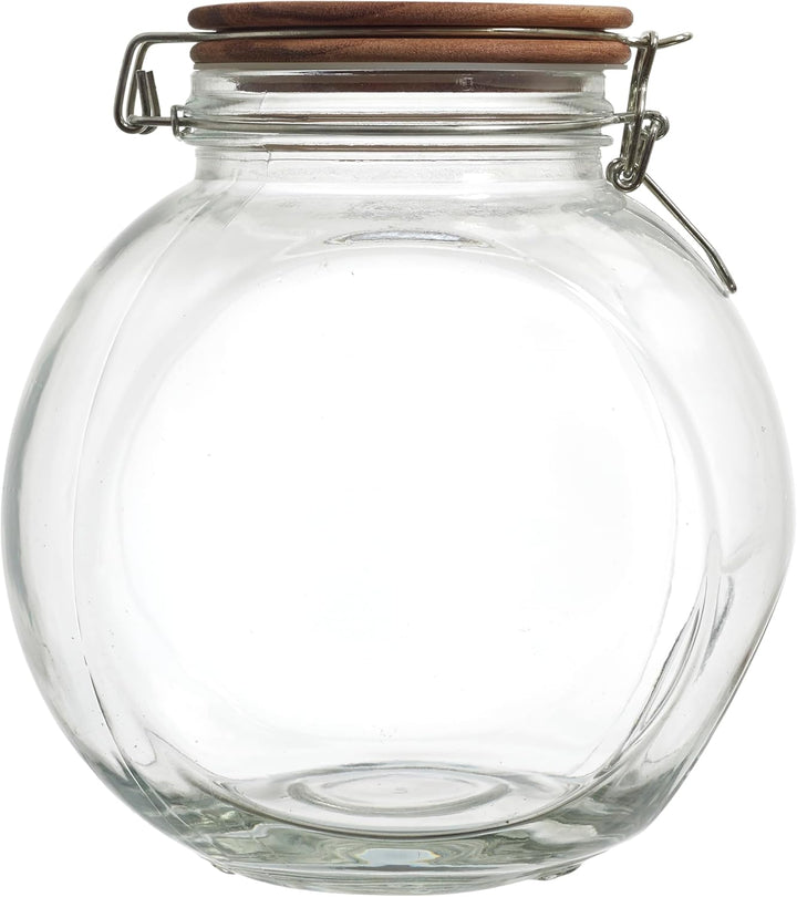 COOK CONCEPT, KA0367, Transparent Glass Storage jar with Acacia Cap, modern and elegant Design, airt