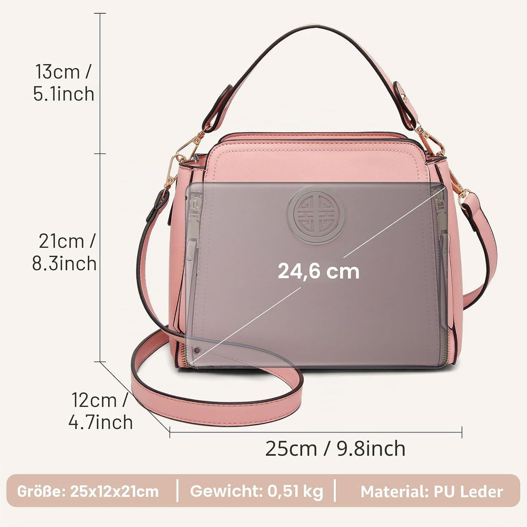 Miss Lulu Umhängetasche Damen Schultertasche Handtasche Crossbody Taschen Henkeltasche Mädchen PU Le