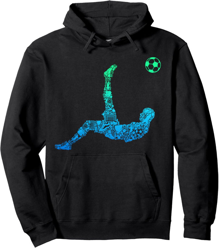 Fussball Fussballer Fussballspieler Kinder Jungen Pullover Hoodie