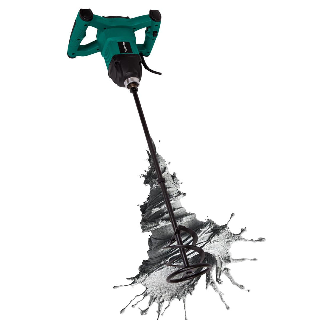 VONROC Farb- / Betonmischer 1200W - Soft Start - 3m Gummikabel - Inklusive Rührstab