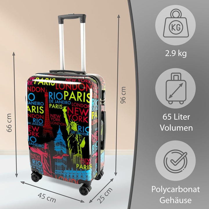 Xonic Reisekoffer – Koffer gross mit Rollen als Hartschalenkoffer – Trolley in Grösse M L XL oder im