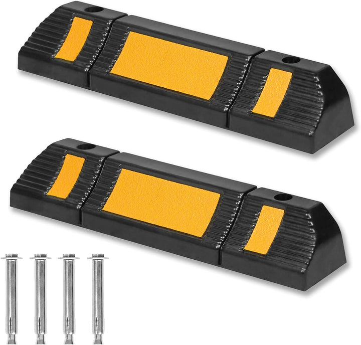 Froadp Anfahrschutz Parkstopper Set, Radstopp Parkbegrenzung mit Reflexionsstreifen, Garagenstopper