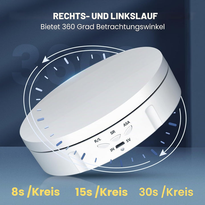 Elektrischer Drehteller, Couleeur 360° Richtung & Geschwindigkeit Einstellbar Mini Drehbarer Drehtel