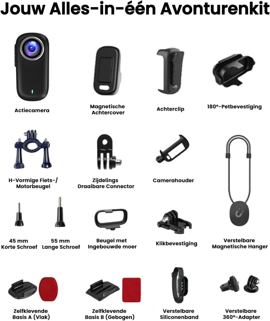 Bodycam 4K, Mini Action Cam Wasserdicht WiFi Bodycam Körperkamera Mini mit 64GB Karte Body Camera, P