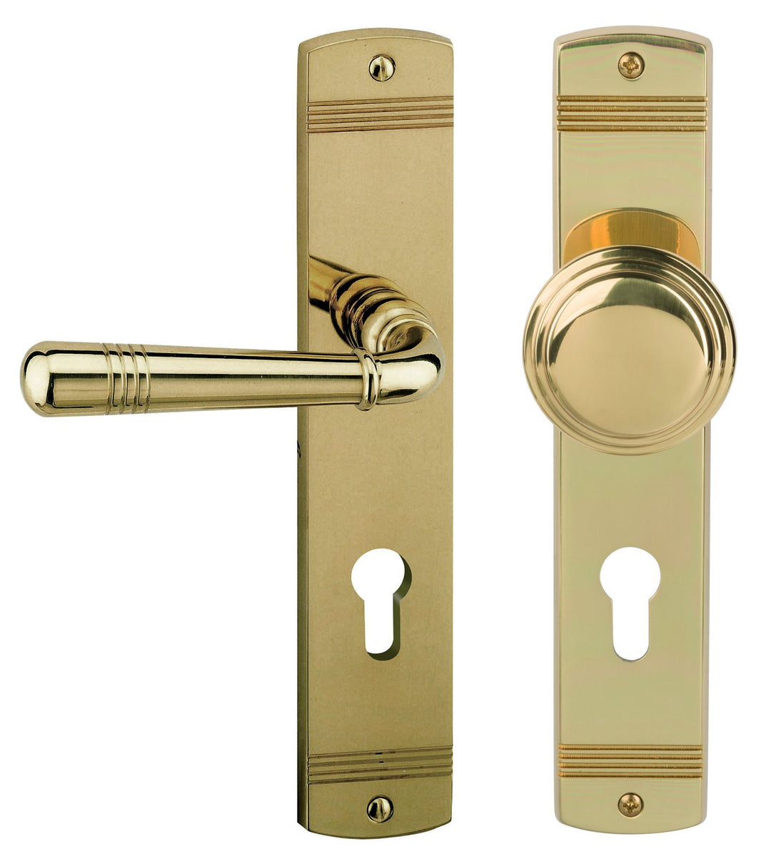 Alpertec 32704523 Sale-LS Messing poliert PZ Drückergarnitur Türdrücker Türbeschläge Neu, Wohnungsei