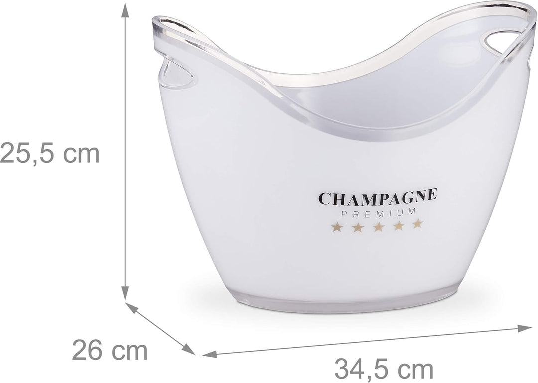 Relaxdays Sektkühler, Champagne Premium, 6l Volumen, Getränke kühlen, Champagnerkühler HxBxT: 25,5 x