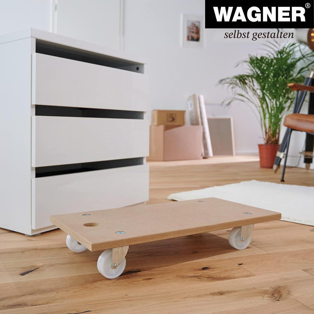 WAGNER Transportroller Transporthilfe 1104 I Plattformwagen für Möbel aus MDF I 57,5 x 30 x 10 cm, T