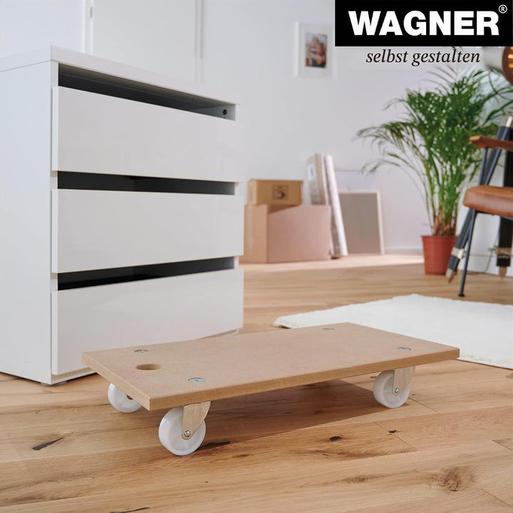 WAGNER Transportroller Transporthilfe 1104 I Plattformwagen für Möbel aus MDF I 57,5 x 30 x 10 cm, T