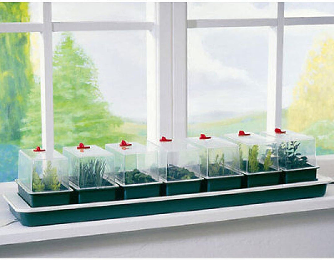 Garland Beheiztes Mini-Gewächshaus Super 7, 76 x 18,5 x 15 cm, für Keime und Stecklinge, 7 Stück