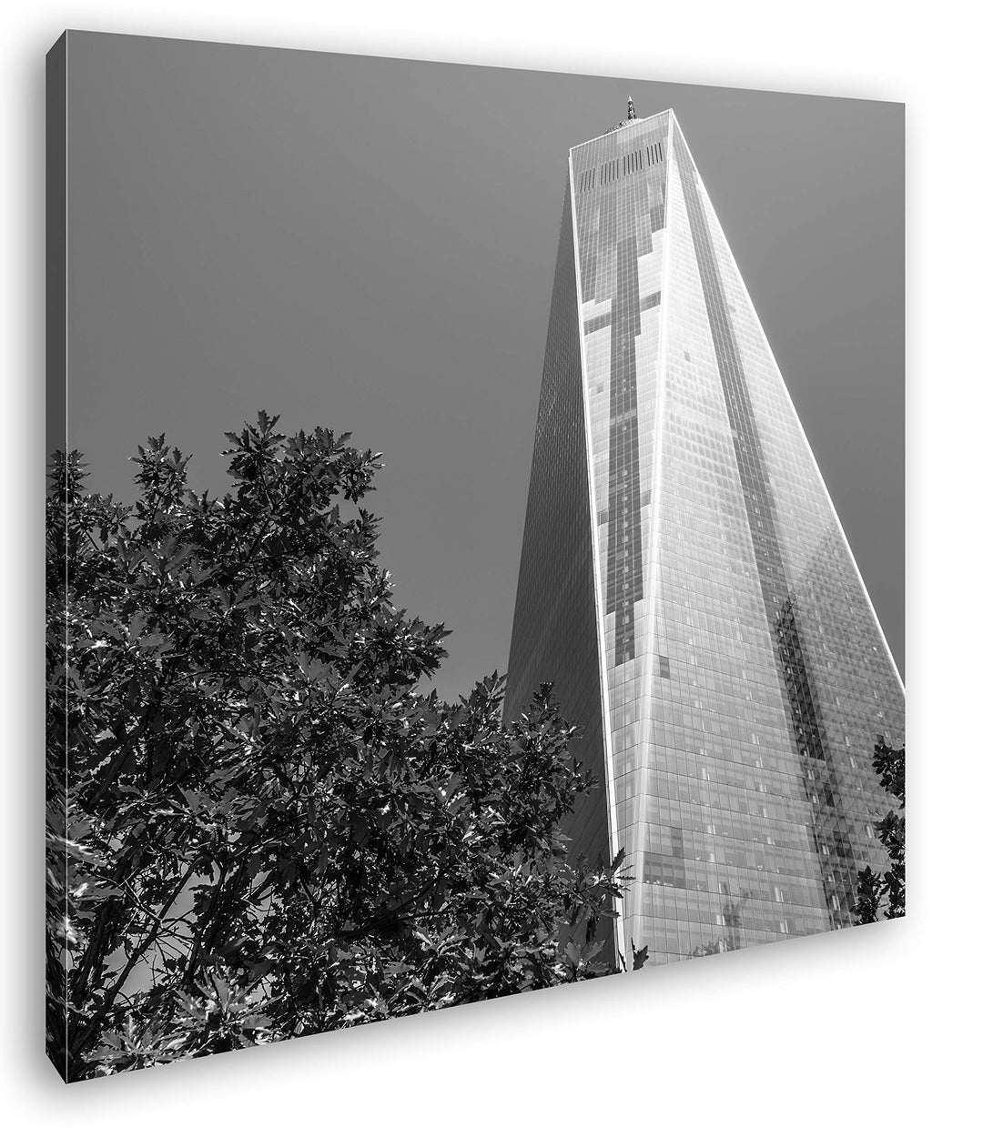 das World Trade Center Format: 70x70 Effekt: Schwarz&Weiss als Leinwandbild, Motiv fertig gerahmt au