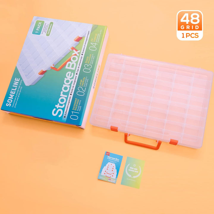 SOMELINE® Sortimentskasten mit 48 Fächern | Stabile Sortierbox für Schrauben, Kleinteile, Klein- und