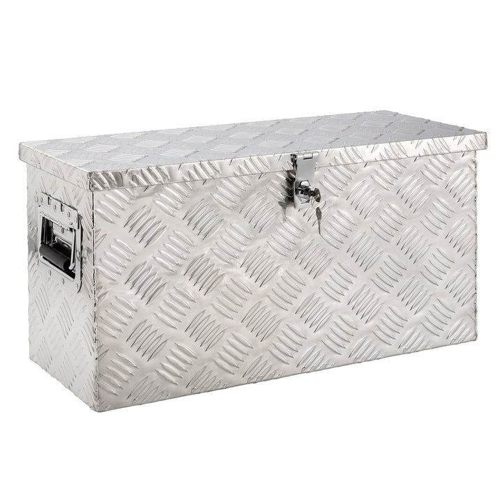 Arebos Truckbox 40 Liter | Aluminium Werkzeugbox mit Schloss | Deichselbox | | 60 x 25 x 30 cm | Anh