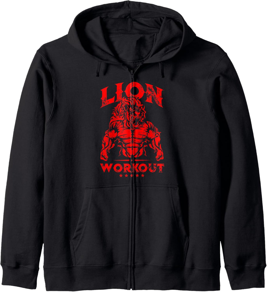 Löwe Workout Beast Motivation Power Muskeln Gym Fitness Kapuzenjacke