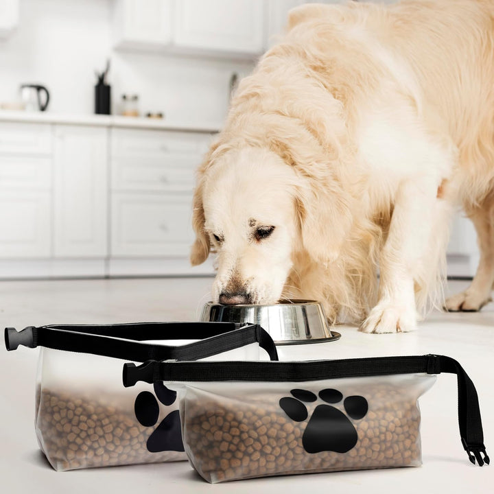 BELLE VOUS Hundefutter-Aufbewahrungsbeutel 2er Set - Futtertasche - Reise Hundenapf für Hundefutter