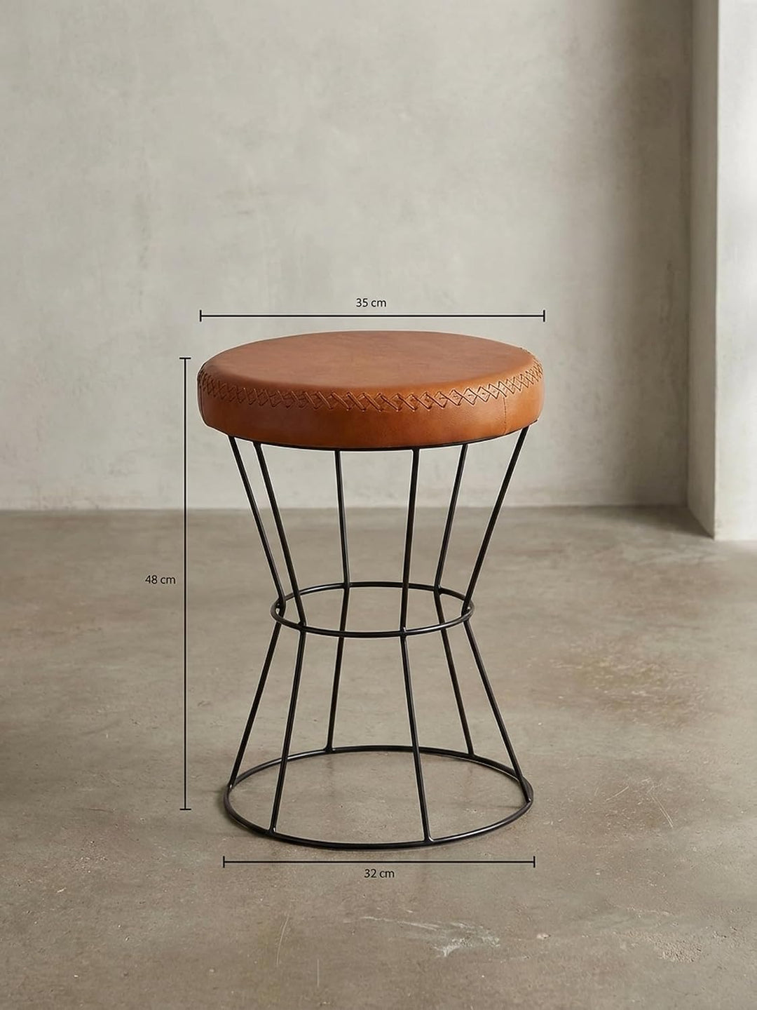 KADIMA DESIGN Industrial Sitzhocker, Sicherer Sitzkomfort in extravagantem Echtleder