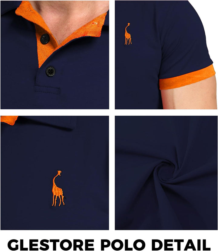GLESTORE Poloshirt Herren Männer Hemd Herren Kurzarm Shirt Sommer M A1-marine, M A1-marine