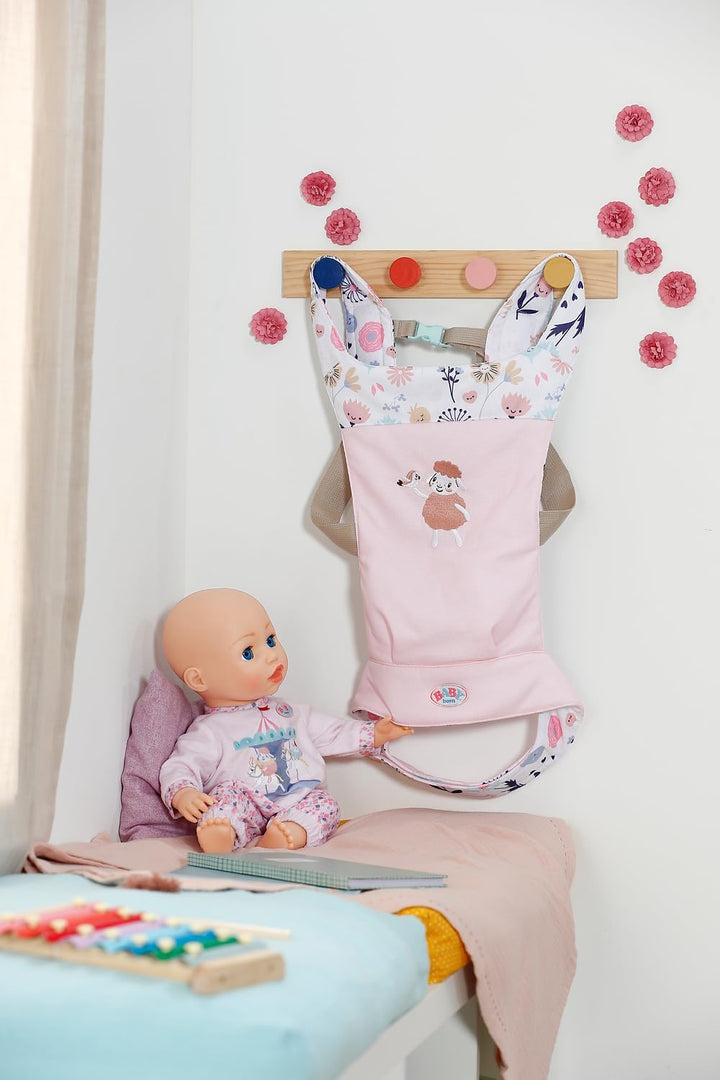 BABY born Babytrage - Puppentrage für Kinder mit 2 Blickrichtungen & verstellbarem Gurt - Rosa Trage