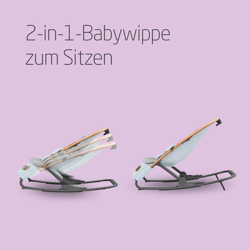 Maxi-Cosi Kori 2-in-1 Babywippe, hochwertige Babyschaukel nutzbar ab der Geburt bis max. 9 kg, natür