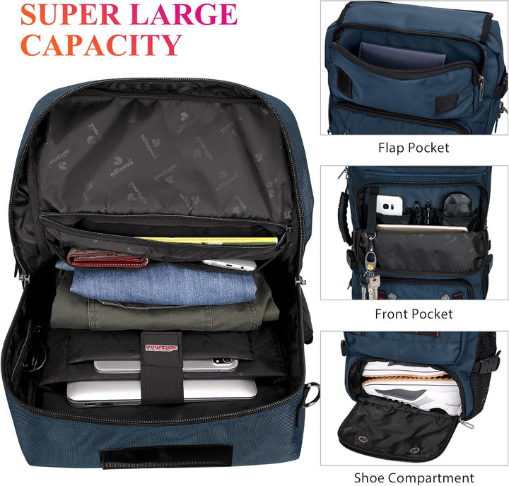 WITZMAN Reiserucksack Herren Gross Nylon Laptop Rucksack Fit 16 Zoll Reiserucksack Reisetasche mit S