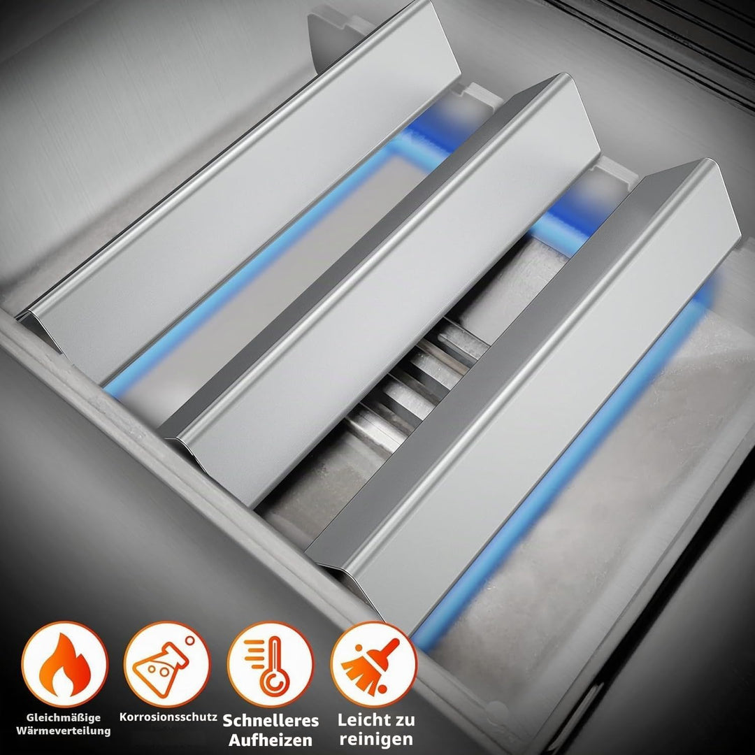 GFTIME 38,9cm Flavorizer Bar 7635 für Weber Spirit I E210/220 &amp; II E210/S210 (mit vorderen Brennerkn
