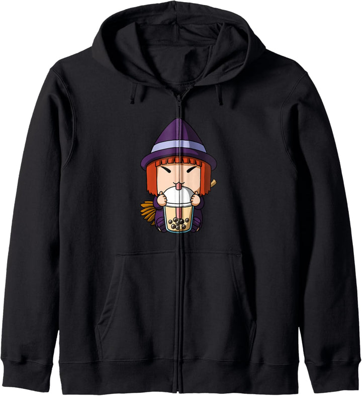 Kawaii Hexe Halloween Boba Milch Tee Bubble Tee Anime Kapuzenjacke