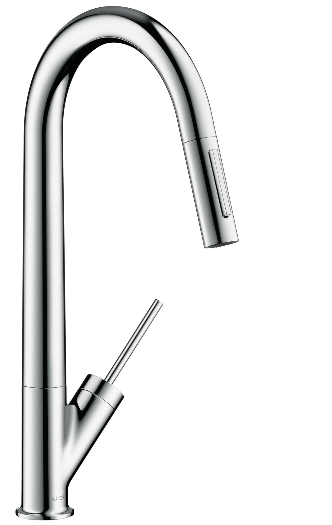 AXOR Starck Einhebel-Küchenarmatur (mit ausziehbarer Brause und Schwenkauslauf Edelstahl Finish) mit