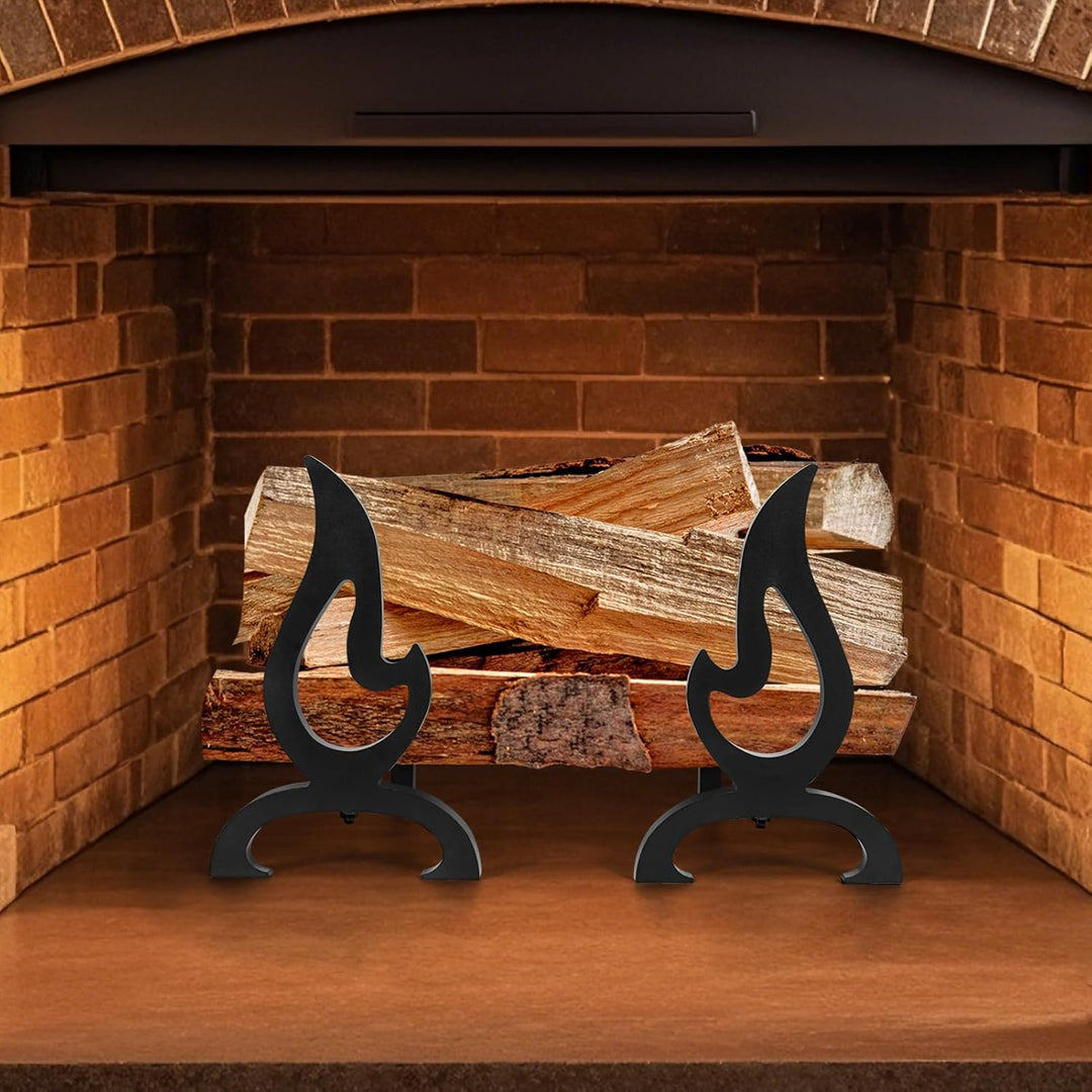 Gusseisen Kamin Andirons, dekorative Andirons für Holz brennende Kamine, Heavy-Duty und stilvolle Fe