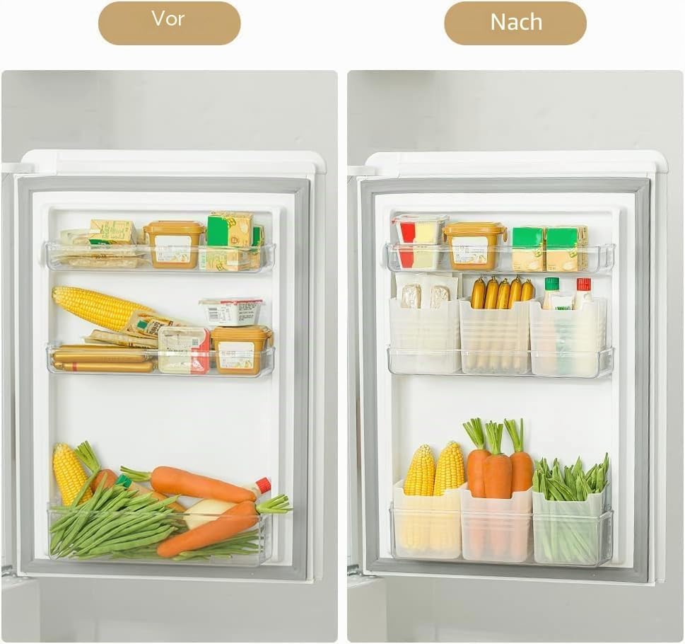 Poeland Kühlschrank-Organizer-Box, Kühlschrank-Seitentür, Aufbewahrungsbehälter, Kunststoff, durchsc