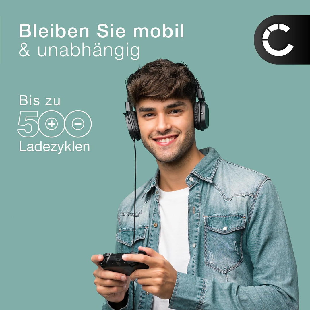 CELLONIC, Akku für Headset kompatibel mit Razer Barracuda X (1200mAh, 3.7V) Ersatzakku FT603048P