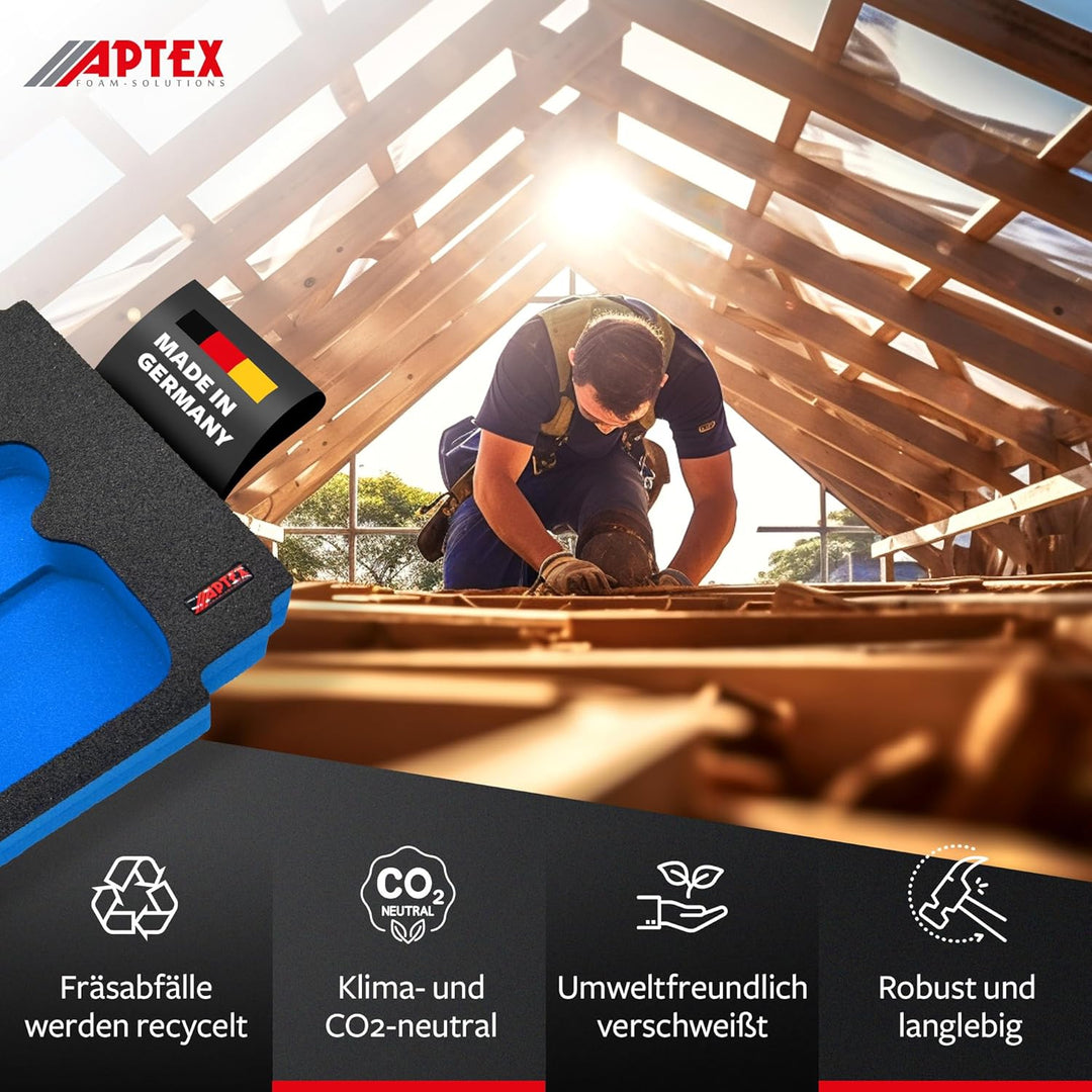 APTEX Schaumeinlage passend für Makita Akku-Bohrschrauber DDF487 für MakPac Gr. 1-2