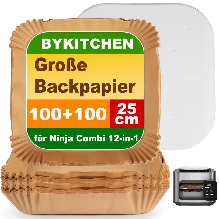 BYKITCHEN 200PCS Air Fryer Liners for Ninja Combi 12-In-1 Multi-Cooker, 100PCS Disposable Air fryer