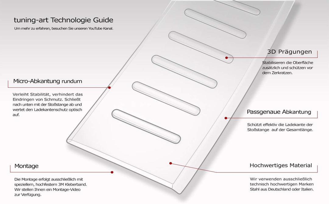 tuning-art BL916 Ladekantenschutz mit Abkantung für VW Caddy 4 2K Maxi 2015-