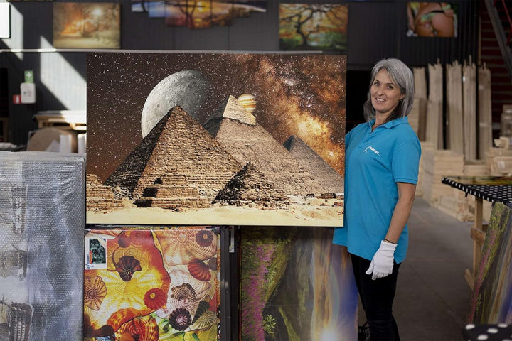 Startonight Bilder Ägyptische Fantasie über Pyramiden - Leinwandbilder Moderne Kunst - Abstrakte Wan