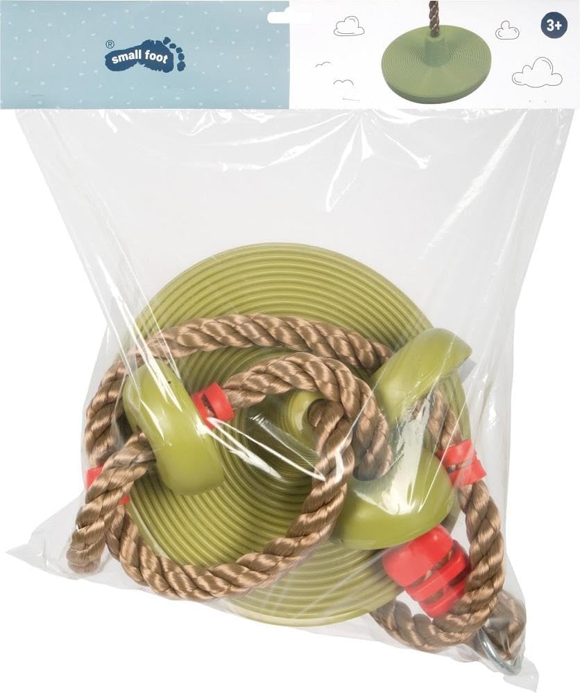 small foot Tellerschaukel mit Kletterseil, Outdoor-Schaukel für Kinder ab 3 Jahren, Länge: ca. 190 c