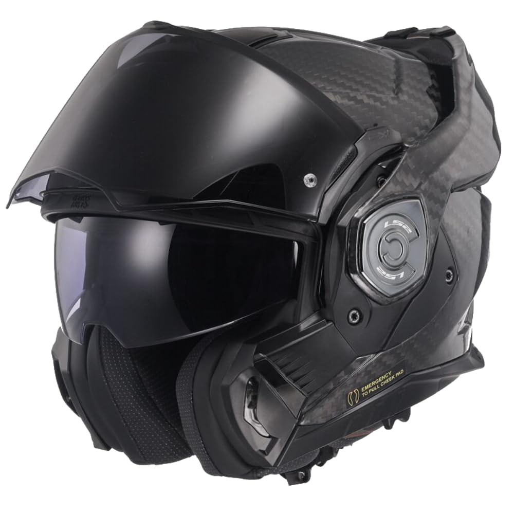 LS2 Klapphelm FF901 Advant X Carbon Solid ECE2206 Modularhelm Motorradhelm XXL, XXL