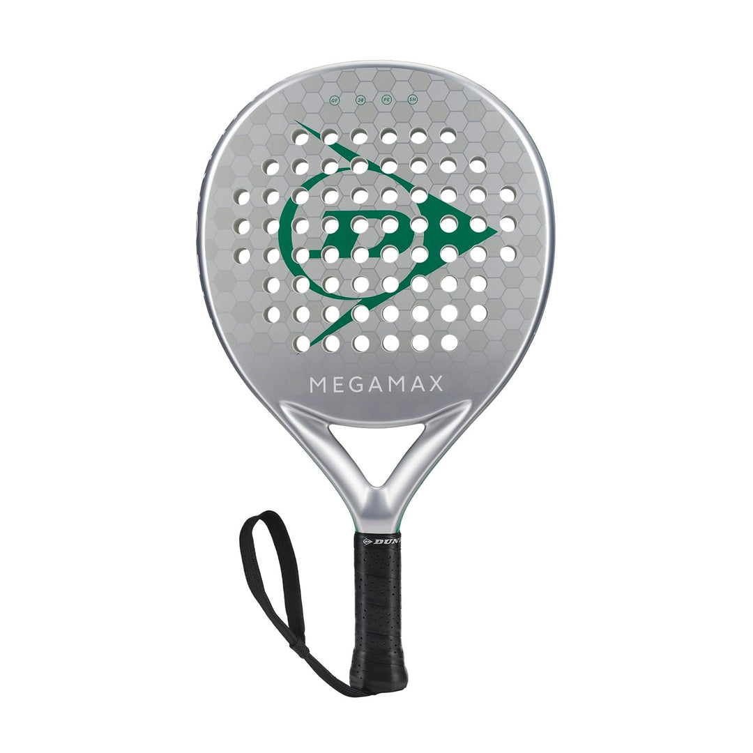 DUNLOP Padel Bat Megamax Silver – Rundform, Graphit-Rahmen, Medium-Balance, Pro-Eva-Kern – Für Anfän