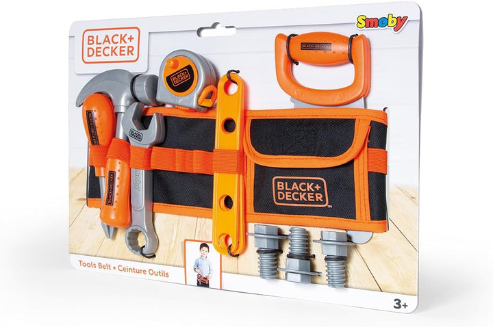 Smoby - Black+Decker - Werkzeuggürtel - Verstellbarer Gurt - Kinderspielzeug Basteln - 14 Zubehörtei