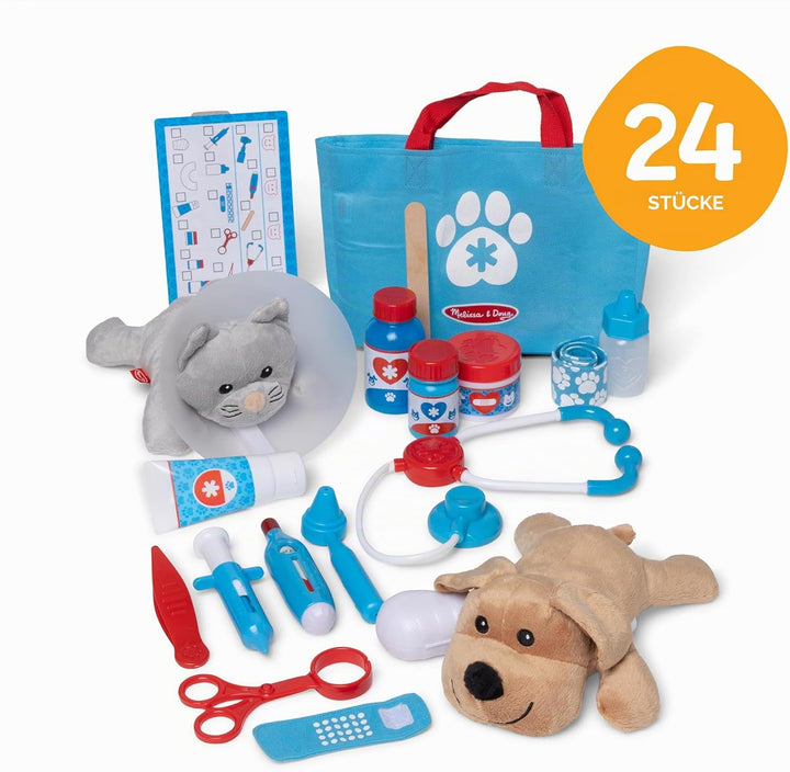 Melissa and Doug Tierarzt Spielzeug Kinder | Pet Doctor Tierarzt Spielset | Kuscheltier Zubehör | Ro