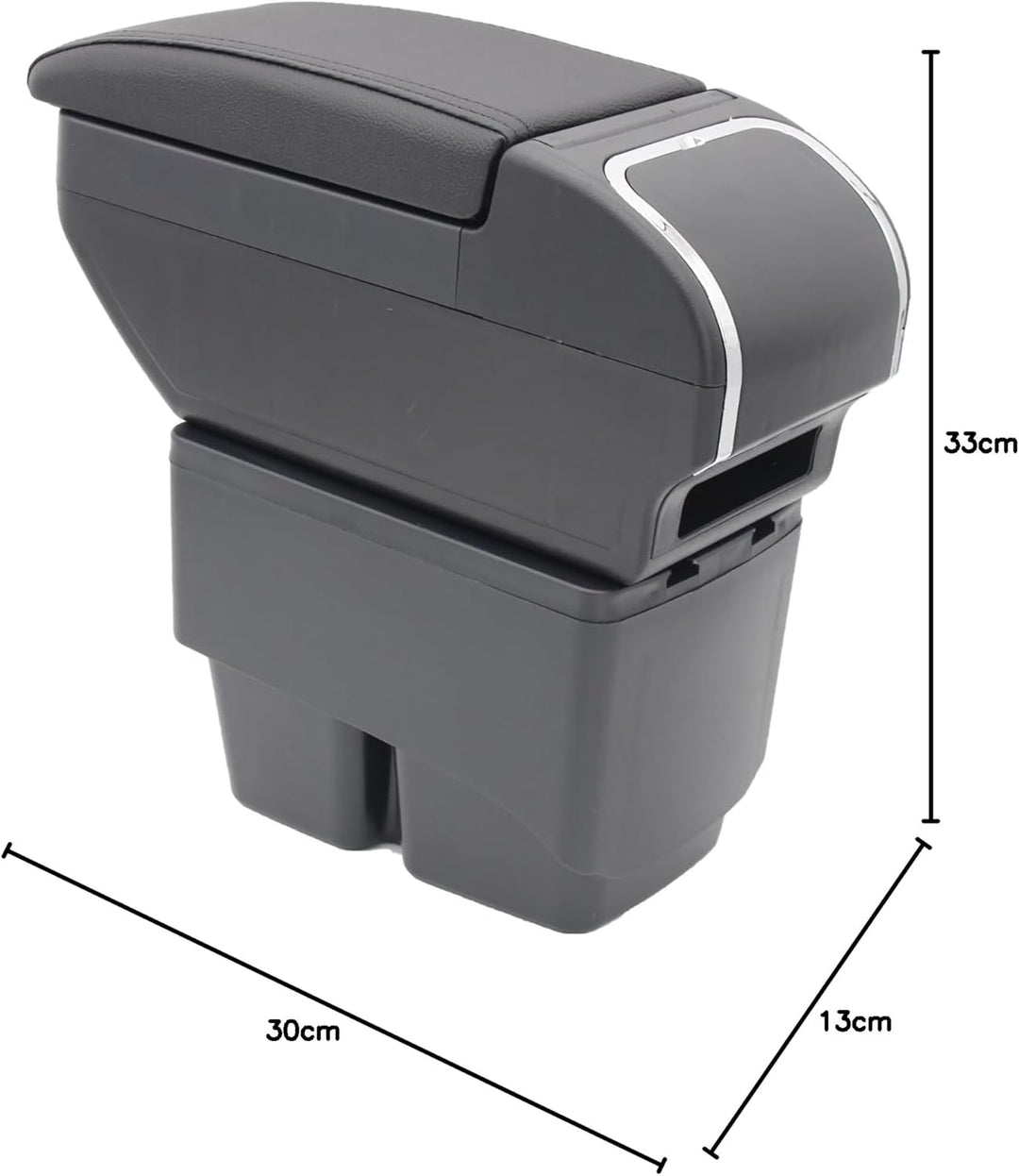 KAERGK Auto Armlehne für Ford Fiesta 2009-2017 Doppelschicht Mittelkonsole Grosse Aufbewahrungsbox m