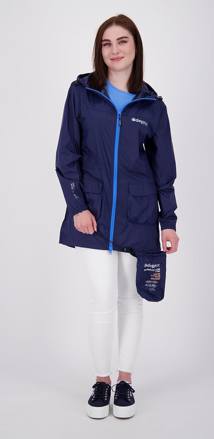Deproc Active Damen Regenmantel Kapuze Wasserdicht Wetterfest Windbreaker Übergangsjacke Lynn Women