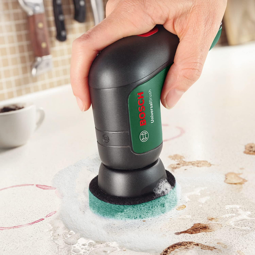 Bosch Home and Garden Akku Reinigungsbürste UniversalBrush Set inkl. 3X Bosch Küchenpad (integrierte