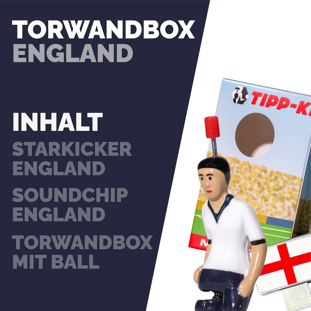 TIPP-KICK Spiel England Box Tischfussball-Set - Spannendes Fussballspiel mit Spielfigur, Soundchip m