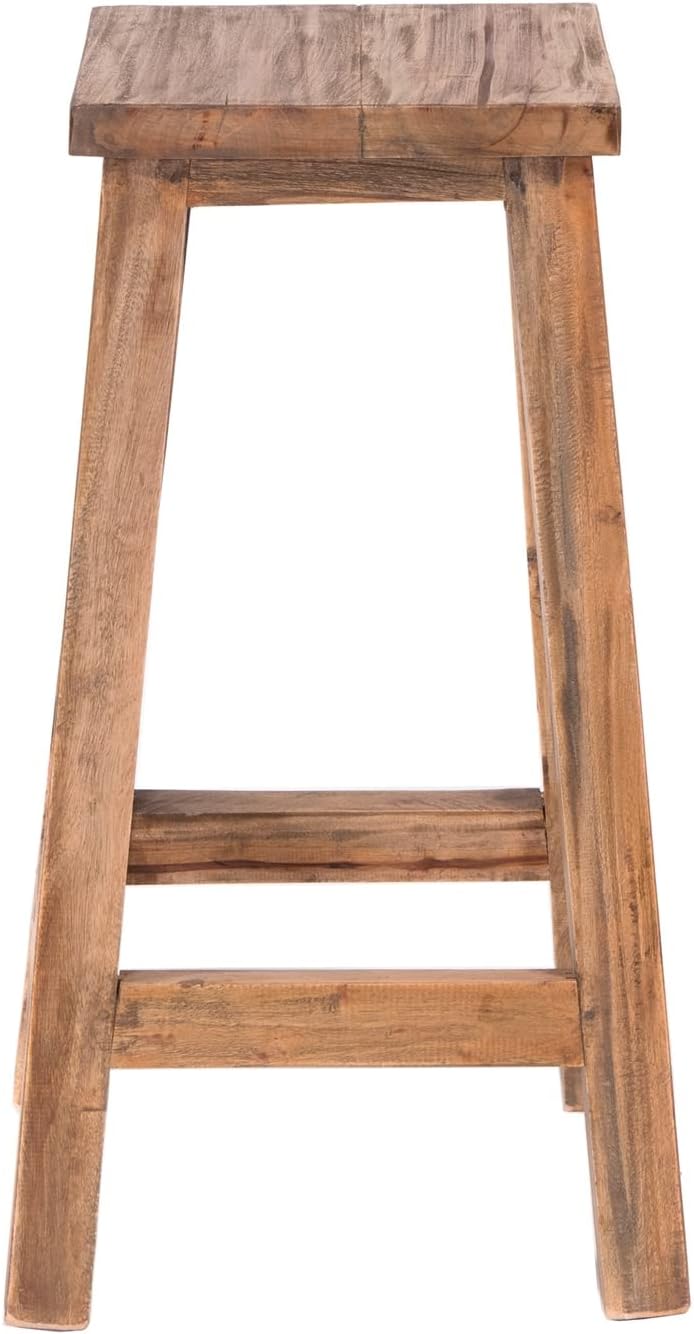 DESIGN DELIGHTS Holz BARHOCKER Nippo | 70x35 cm, Massivholz | Thekenhocker, Barstuhl, rustikaler Sit