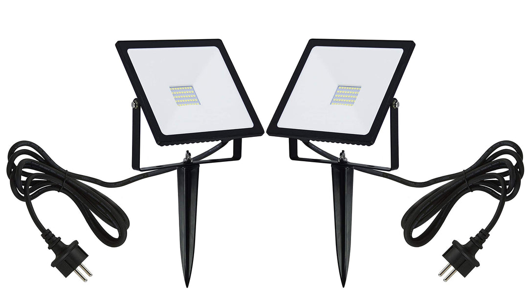 Trango 2er Pack 30 Watt IP65 LED Gartenstrahler 2TG3082 Teichstrahler, Aussenstrahler, Fluter, Flutl