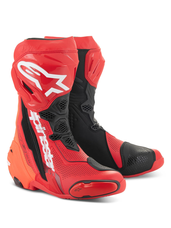 Alpinestars Supertech R Vented Motorradstiefel 43 EU Bright Red Red Fluo, 43 EU Rot