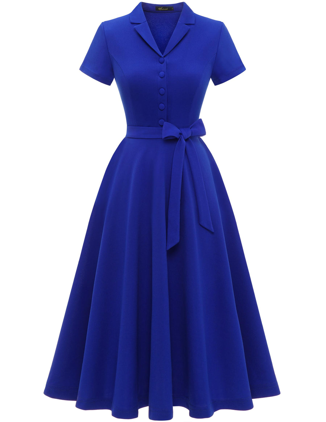 Wedtrend Vintage Cocktailkleid Damen A Linie Midilang V-Ausschnitt Abendkleid Elegant Freizeitkleide