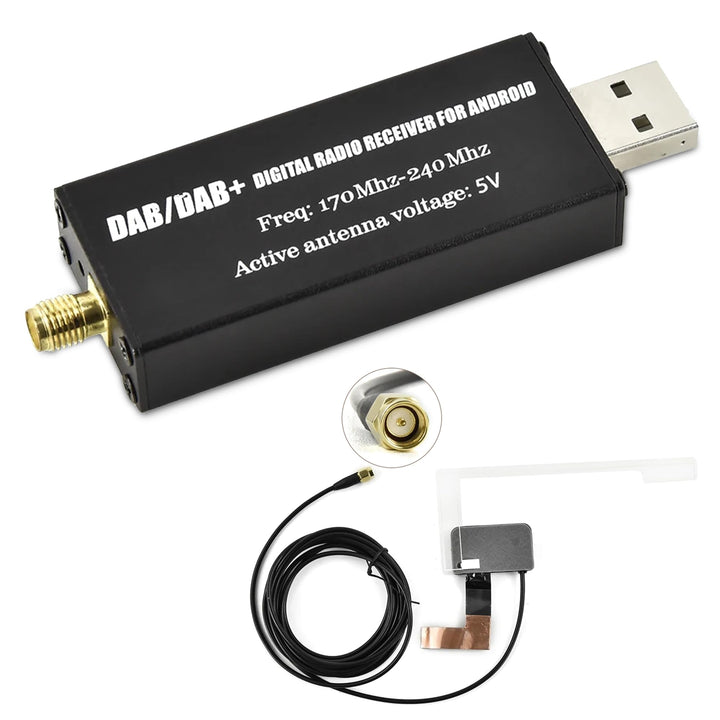 Rimoody DAB DAB+ Auto Empfänger Adapter DAB Antenne Digital für Autoradio Empfänger Adapter mit Ante