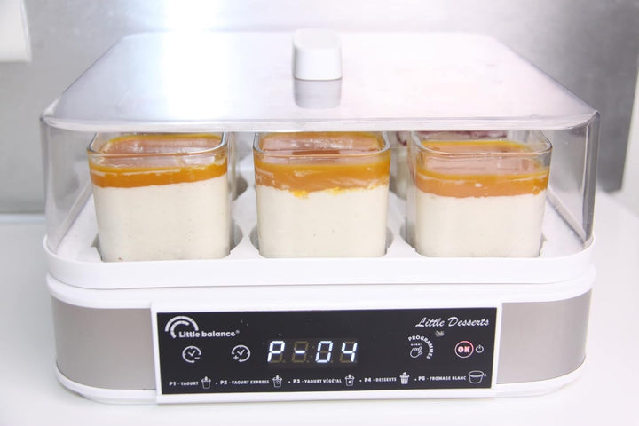 LITTLE BALANCE 8448 Joghurtbereiter, Joghurt Desserts, hausgemachter Quark, 5 Automatikprogramme, 9