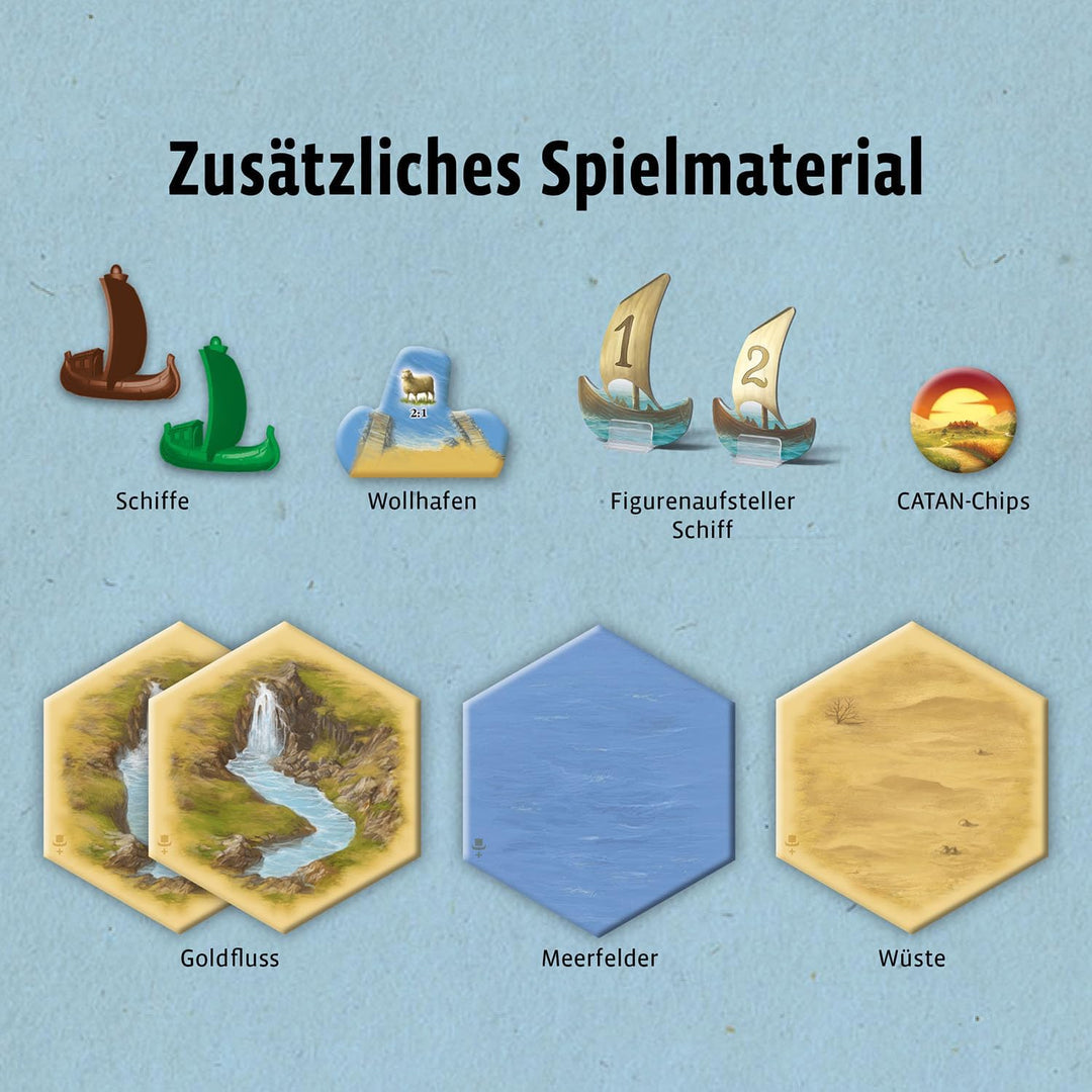 KOSMOS 682729 CATAN - Seefahrer Ergänzung für 5-6 Personen, Ergänzung zur CATAN Erweiterung "Seefahr